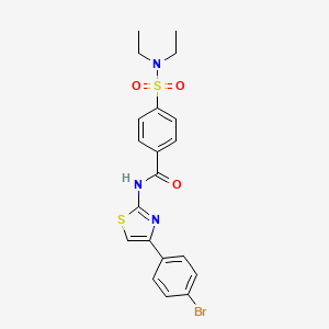 molecular formula C20H20BrN3O3S2 B3015918 N-[4-(4-bromophenyl)-1,3-thiazol-2-yl]-4-(diethylsulfamoyl)benzamide CAS No. 300569-31-7