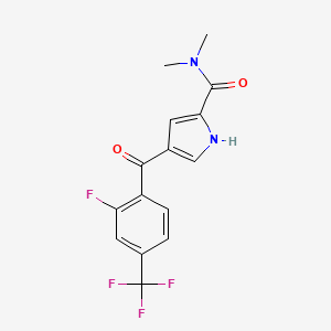 molecular formula C15H12F4N2O2 B3015923 4-[2-fluoro-4-(trifluoromethyl)benzoyl]-N,N-dimethyl-1H-pyrrole-2-carboxamide CAS No. 477852-52-1