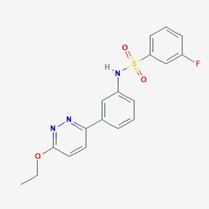 molecular formula C18H16FN3O3S B3015938 N-[3-(6-ethoxypyridazin-3-yl)phenyl]-3-fluorobenzenesulfonamide CAS No. 895806-14-1