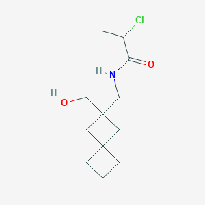 molecular formula C12H20ClNO2 B3015947 2-Chloro-N-[[2-(hydroxymethyl)spiro[3.3]heptan-2-yl]methyl]propanamide CAS No. 2411264-97-4