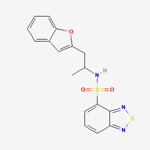 molecular formula C17H15N3O3S2 B3015964 N-(1-(苯并呋喃-2-基)丙烷-2-基)苯并[c][1,2,5]噻二唑-4-磺酰胺 CAS No. 2034222-62-1