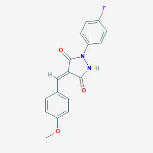 molecular formula C17H13FN2O3 B301597 1-(4-Fluorophenyl)-4-(4-methoxybenzylidene)-3,5-pyrazolidinedione 