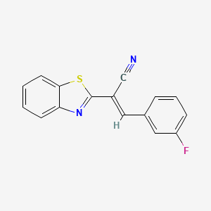 molecular formula C16H9FN2S B3015978 (2E)-2-(1,3-benzothiazol-2-yl)-3-(3-fluorophenyl)prop-2-enenitrile CAS No. 463973-05-9