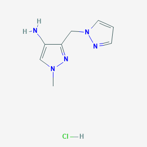 1-Methyl-3-(pyrazol-1-ylmethyl)pyrazol-4-amine;hydrochloride
