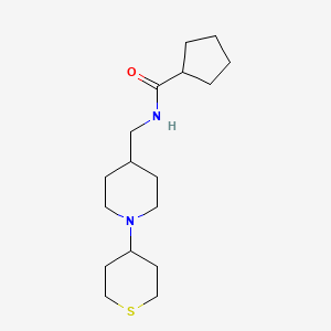 N-((1-(tetrahydro-2H-thiopyran-4-yl)piperidin-4-yl)methyl)cyclopentanecarboxamide
