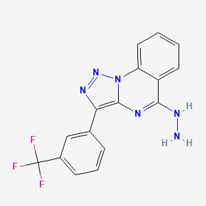 molecular formula C16H11F3N6 B3016009 [3-[3-(Trifluoromethyl)phenyl]triazolo[1,5-a]quinazolin-5-yl]hydrazine CAS No. 866848-08-0
