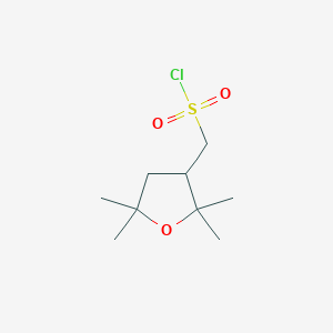 molecular formula C9H17ClO3S B3016011 (2,2,5,5-四甲基氧杂环己烷-3-基)甲磺酰氯 CAS No. 2090313-43-0