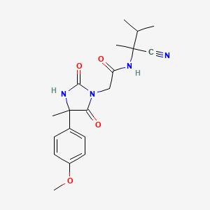 N-(2-cyano-3-methylbutan-2-yl)-2-[4-(4-methoxyphenyl)-4-methyl-2,5-dioxoimidazolidin-1-yl]acetamide