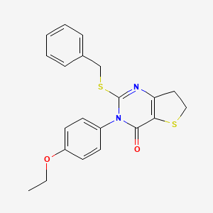 molecular formula C21H20N2O2S2 B3016014 2-Benzylsulfanyl-3-(4-ethoxyphenyl)-6,7-dihydrothieno[3,2-d]pyrimidin-4-one CAS No. 686772-63-4