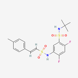 N-Tert-butyl-2,4-difluoro-5-[[(E)-2-(4-methylphenyl)ethenyl]sulfonylamino]benzenesulfonamide
