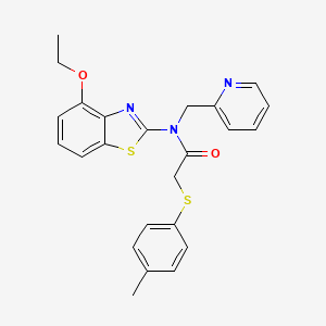 molecular formula C24H23N3O2S2 B3016021 N-(4-乙氧基苯并[d]噻唑-2-基)-N-(吡啶-2-基甲基)-2-(对甲苯硫基)乙酰胺 CAS No. 922617-72-9