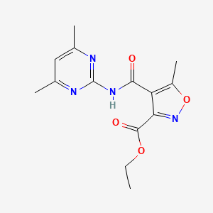 Ethyl 4-{[(4,6-dimethyl-2-pyrimidinyl)amino]carbonyl}-5-methyl-3-isoxazolecarboxylate