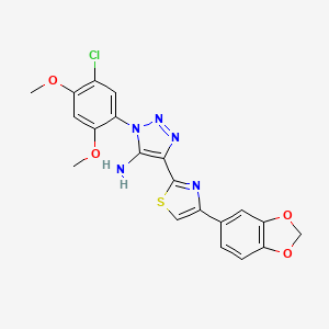4-(4-(benzo[d][1,3]dioxol-5-yl)thiazol-2-yl)-1-(5-chloro-2,4-dimethoxyphenyl)-1H-1,2,3-triazol-5-amine