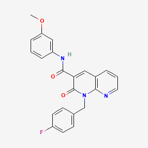 molecular formula C23H18FN3O3 B3016046 1-(4-氟苄基)-N-(3-甲氧基苯基)-2-氧代-1,2-二氢-1,8-萘啶-3-甲酰胺 CAS No. 946353-09-9