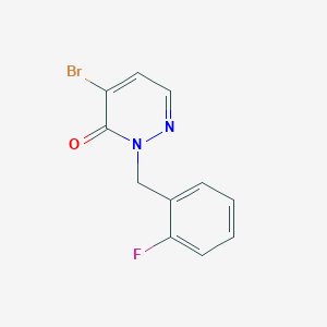 molecular formula C11H8BrFN2O B3016051 4-溴-2-(2-氟苄基)嘧啶并-3(2H)-酮 CAS No. 2090506-89-9