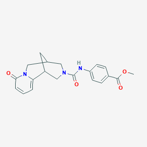 molecular formula C20H21N3O4 B3016057 methyl 4-{[(8-oxo-1,5,6,8-tetrahydro-2H-1,5-methanopyrido[1,2-a][1,5]diazocin-3(4H)-yl)carbonyl]amino}benzoate CAS No. 1797269-92-1