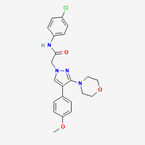 molecular formula C22H23ClN4O3 B3016063 N-(4-氯苯基)-2-(4-(4-甲氧基苯基)-3-吗啉代-1H-吡唑-1-基)乙酰胺 CAS No. 1286699-51-1