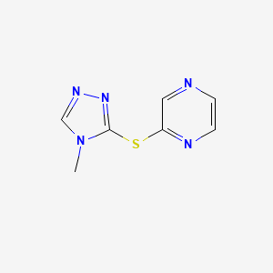 molecular formula C7H7N5S B3016064 2-((4-methyl-4H-1,2,4-triazol-3-yl)thio)pyrazine CAS No. 1872817-02-1