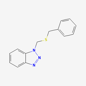 molecular formula C14H13N3S B3016068 1-[(Benzylsulfanyl)methyl]-1H-1,2,3-benzotriazole CAS No. 111198-04-0