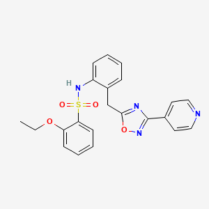 molecular formula C22H20N4O4S B3016072 2-乙氧基-N-(2-((3-(吡啶-4-基)-1,2,4-恶二唑-5-基)甲基)苯基)苯磺酰胺 CAS No. 1797067-98-1