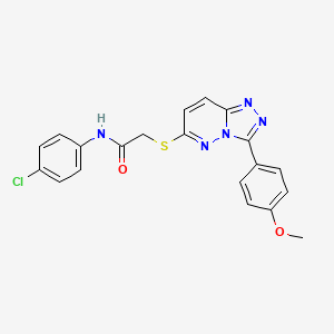 molecular formula C20H16ClN5O2S B3016080 N-(4-氯苯基)-2-((3-(4-甲氧苯基)-[1,2,4]三唑并[4,3-b]哒嗪-6-基)硫代)乙酰胺 CAS No. 852376-37-5