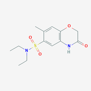 molecular formula C13H18N2O4S B3016082 N,N-diethyl-7-methyl-3-oxo-3,4-dihydro-2H-1,4-benzoxazine-6-sulfonamide CAS No. 727671-82-1