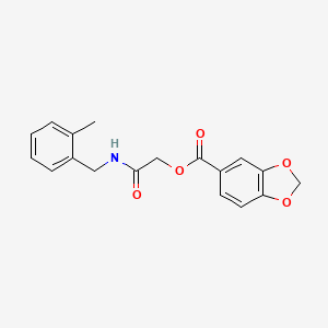 molecular formula C18H17NO5 B3016086 [2-[(2-甲基苯基)甲基氨基]-2-氧代乙基] 1,3-苯并二氧杂环-5-羧酸酯 CAS No. 1524717-09-6