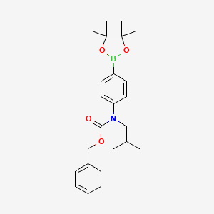 molecular formula C24H32BNO4 B3016089 4-(N-Cbz-N-isobutylamino)phenylbornic acid, pinacol ester CAS No. 2377607-21-9