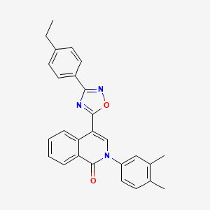 molecular formula C27H23N3O2 B3016092 2-(3,4-dimethylphenyl)-4-[3-(4-ethylphenyl)-1,2,4-oxadiazol-5-yl]isoquinolin-1(2H)-one CAS No. 1326917-72-9