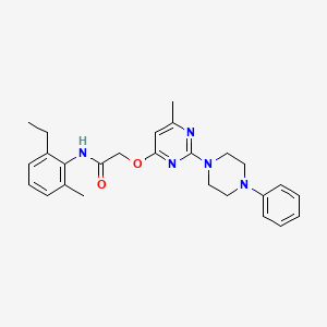 N-(2-ethyl-6-methylphenyl)-2-{[6-methyl-2-(4-phenylpiperazin-1-yl)pyrimidin-4-yl]oxy}acetamide