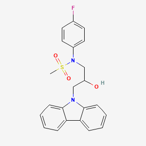 molecular formula C22H21FN2O3S B3016105 N-[3-(9H-carbazol-9-yl)-2-hydroxypropyl]-N-(4-fluorophenyl)methanesulfonamide CAS No. 325986-11-6