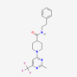 molecular formula C20H23F3N4O B3016108 1-[2-methyl-6-(trifluoromethyl)pyrimidin-4-yl]-N-(2-phenylethyl)piperidine-4-carboxamide CAS No. 1775453-67-2