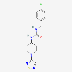 molecular formula C15H18ClN5OS B3016113 1-[(4-Chlorophenyl)methyl]-3-[1-(1,2,5-thiadiazol-3-yl)piperidin-4-yl]urea CAS No. 2097923-09-4