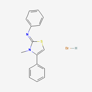 molecular formula C16H15BrN2S B3016115 (Z)-N-(3-methyl-4-phenylthiazol-2(3H)-ylidene)aniline hydrobromide CAS No. 474877-71-9