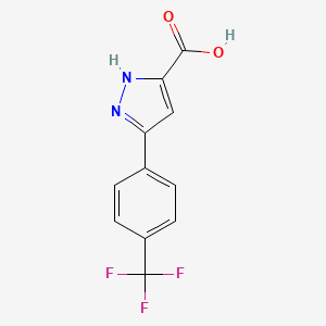 molecular formula C11H7F3N2O2 B3016116 3-(4-(Trifluoromethyl)phenyl)-1H-pyrazole-5-carboxylic acid CAS No. 1038398-68-3