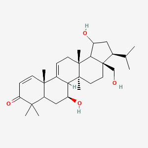 molecular formula C30H46O4 B3016128 (1R,3S,3Ar,5aS,6S,11aS,13aR)-1,6-dihydroxy-3a-(hydroxymethyl)-5a,8,8,11a,13a-pentamethyl-3-propan-2-yl-2,3,4,5,5b,6,7,7a,13,13b-decahydro-1H-cyclopenta[a]chrysen-9-one CAS No. 468732-43-6