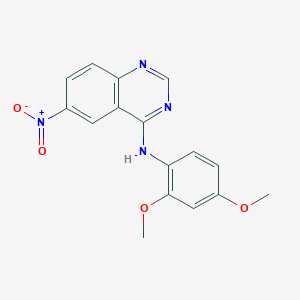 molecular formula C16H14N4O4 B3016130 N-(2,4-二甲氧基苯基)-6-硝基喹唑啉-4-胺 CAS No. 882084-07-3