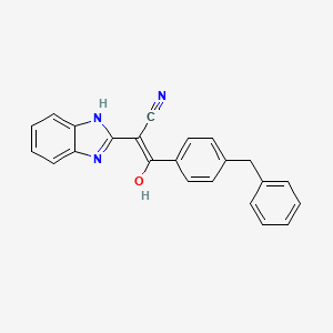 molecular formula C23H17N3O B3016134 2-(1H-benzo[d]imidazol-2(3H)-ylidene)-3-(4-benzylphenyl)-3-oxopropanenitrile CAS No. 392248-39-4