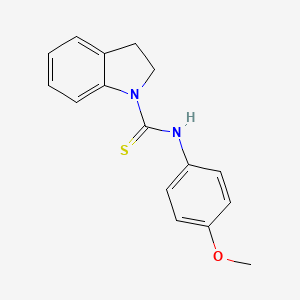 molecular formula C16H16N2OS B3016136 吲哚基((4-甲氧基苯基)氨基)甲烷-1-硫酮 CAS No. 485363-79-9