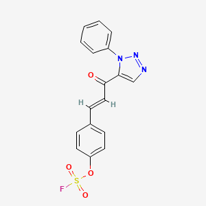 molecular formula C17H12FN3O4S B3016138 5-[(E)-3-(4-Fluorosulfonyloxyphenyl)prop-2-enoyl]-1-phenyltriazole CAS No. 2419121-46-1