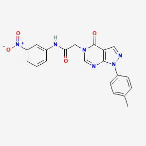 molecular formula C20H16N6O4 B3016140 2-[1-(4-甲基苯基)-4-氧代吡唑并[3,4-d]嘧啶-5-基]-N-(3-硝基苯基)乙酰胺 CAS No. 863446-71-3