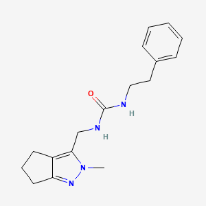 molecular formula C17H22N4O B3016141 1-((2-甲基-2,4,5,6-四氢环戊[c]吡唑-3-基)甲基)-3-苯乙基脲 CAS No. 2034508-41-1