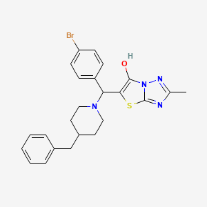 molecular formula C24H25BrN4OS B3016143 5-((4-Benzylpiperidin-1-yl)(4-bromophenyl)methyl)-2-methylthiazolo[3,2-b][1,2,4]triazol-6-ol CAS No. 851809-65-9