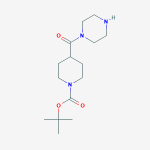 molecular formula C15H27N3O3 B3016144 1-Boc-4-(piperazine-1-carbonyl)piperidine CAS No. 887587-18-0