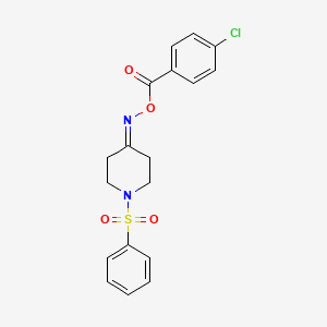 molecular formula C18H17ClN2O4S B3016168 4-{[(4-氯苯甲酰)氧基]亚氨基}-1-(苯磺酰基)哌啶 CAS No. 477847-24-8