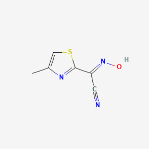 molecular formula C6H5N3OS B3016170 (2E)-(hydroxyimino)(4-methyl-1,3-thiazol-2-yl)ethanenitrile CAS No. 173540-03-9