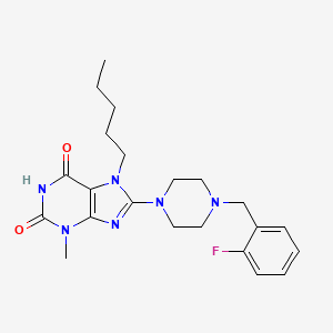 molecular formula C22H29FN6O2 B3016172 8-(4-(2-氟苄基)哌嗪-1-基)-3-甲基-7-戊基-1H-嘌呤-2,6(3H,7H)-二酮 CAS No. 898408-51-0