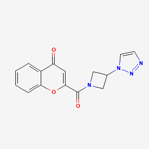 molecular formula C15H12N4O3 B3016174 2-(3-(1H-1,2,3-三唑-1-基)氮杂环丁烷-1-羰基)-4H-色满-4-酮 CAS No. 2034442-54-9