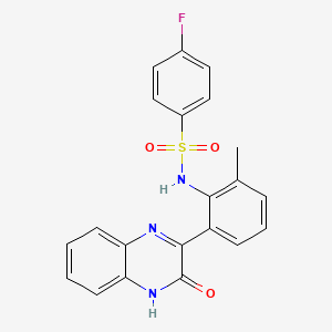 molecular formula C21H16FN3O3S B3016178 4-fluoro-N-(2-(3-hydroxyquinoxalin-2-yl)-6-methylphenyl)benzenesulfonamide CAS No. 1797257-64-7
