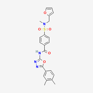 molecular formula C23H22N4O5S B3016182 N-(5-(3,4-dimethylphenyl)-1,3,4-oxadiazol-2-yl)-4-(N-(furan-2-ylmethyl)-N-methylsulfamoyl)benzamide CAS No. 899735-37-6